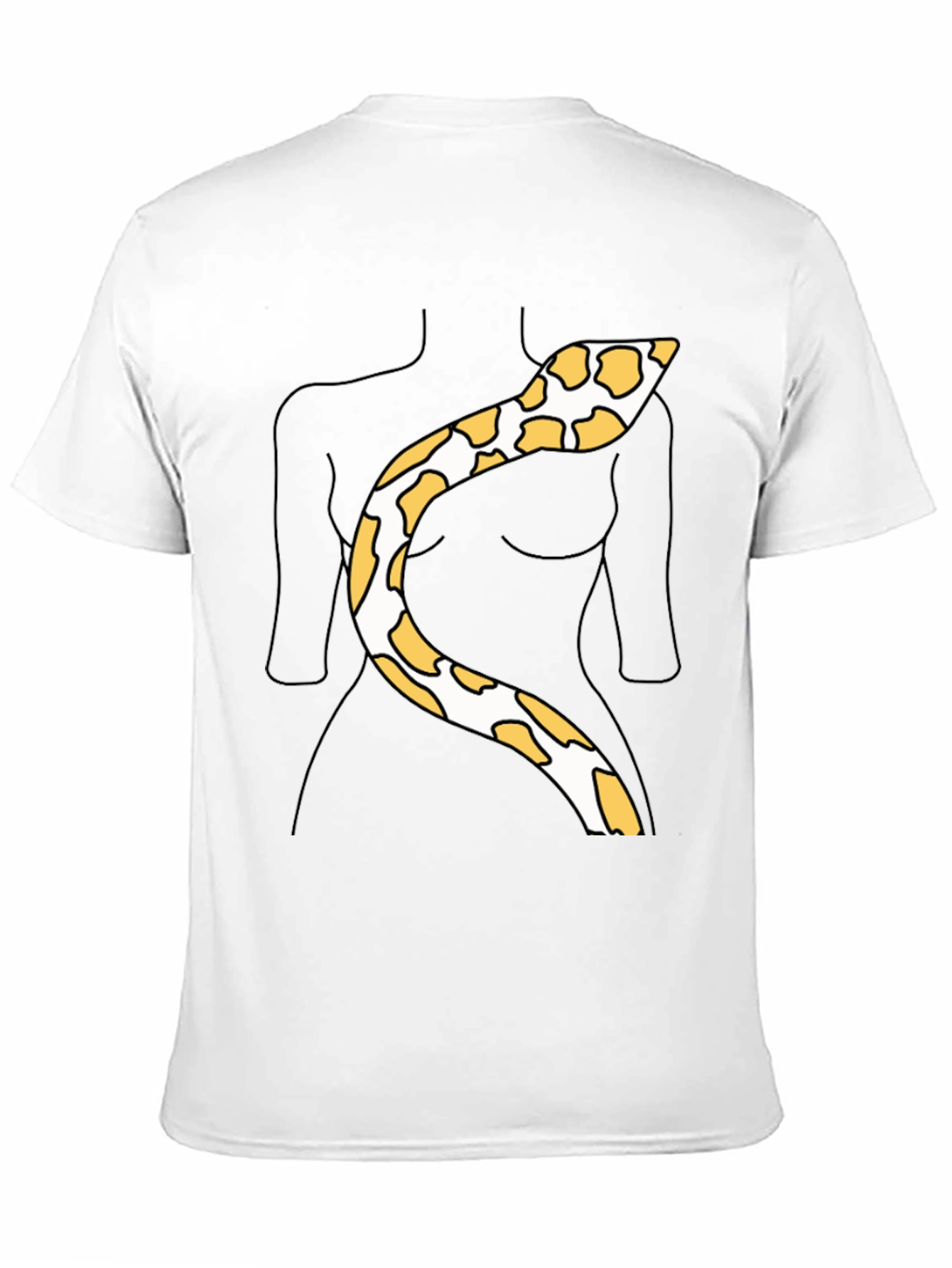 Snakeskin Print Tee - Funny Body Outline Top