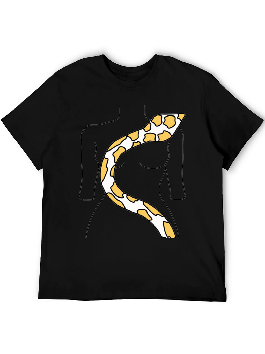 Snakeskin Print Tee - Funny Body Outline Top