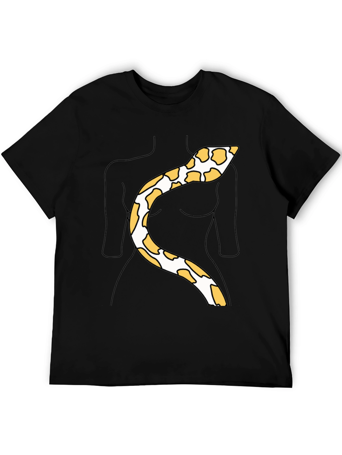 Snakeskin Print Tee - Funny Body Outline Top