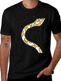 Snakeskin Print Tee - Funny Body Outline Top