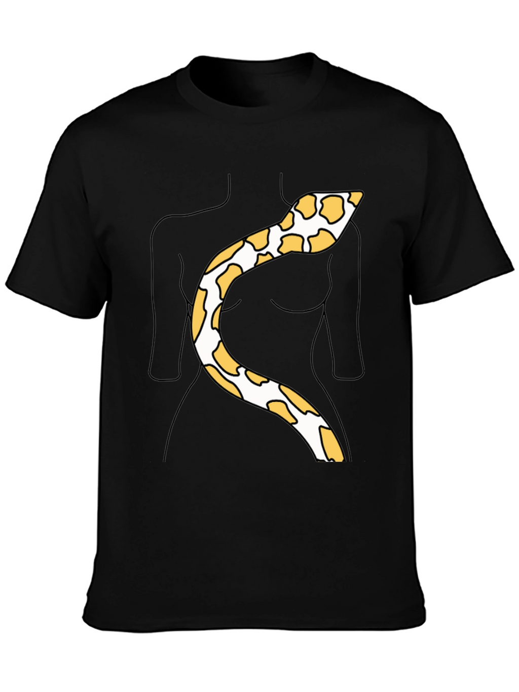 Snakeskin Print Tee - Funny Body Outline Top