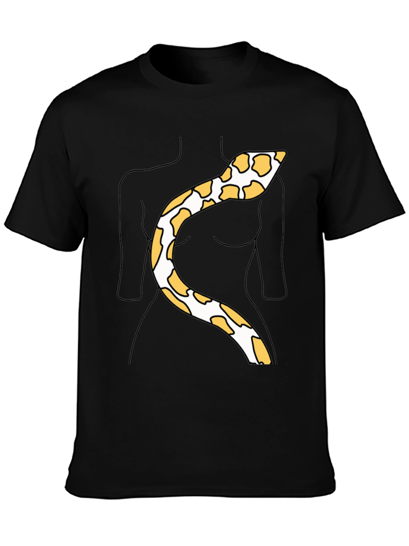 Snakeskin Print Tee - Funny Body Outline Top