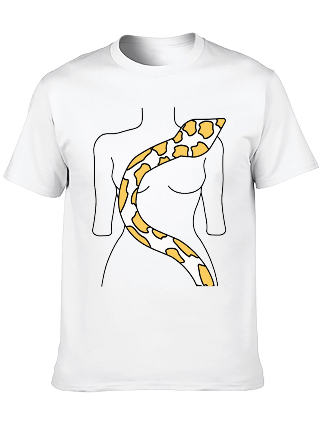 Snakeskin Print Tee - Funny Body Outline Top