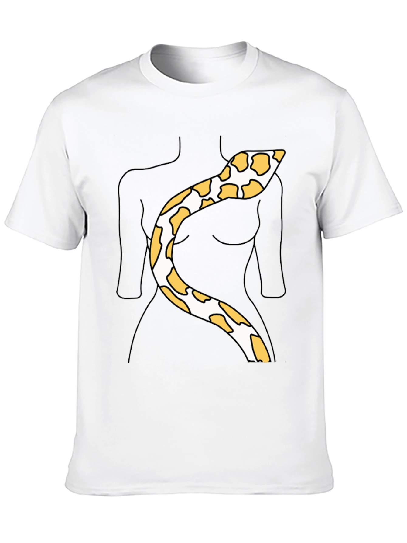Snakeskin Print Tee - Funny Body Outline Top