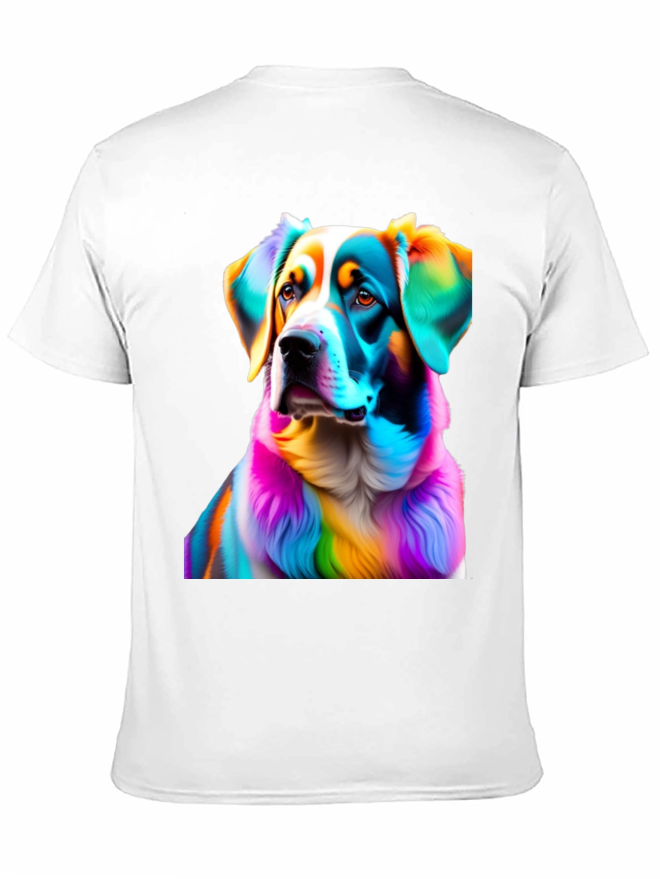 Rainbow Dog Portrait Black T-Shirt