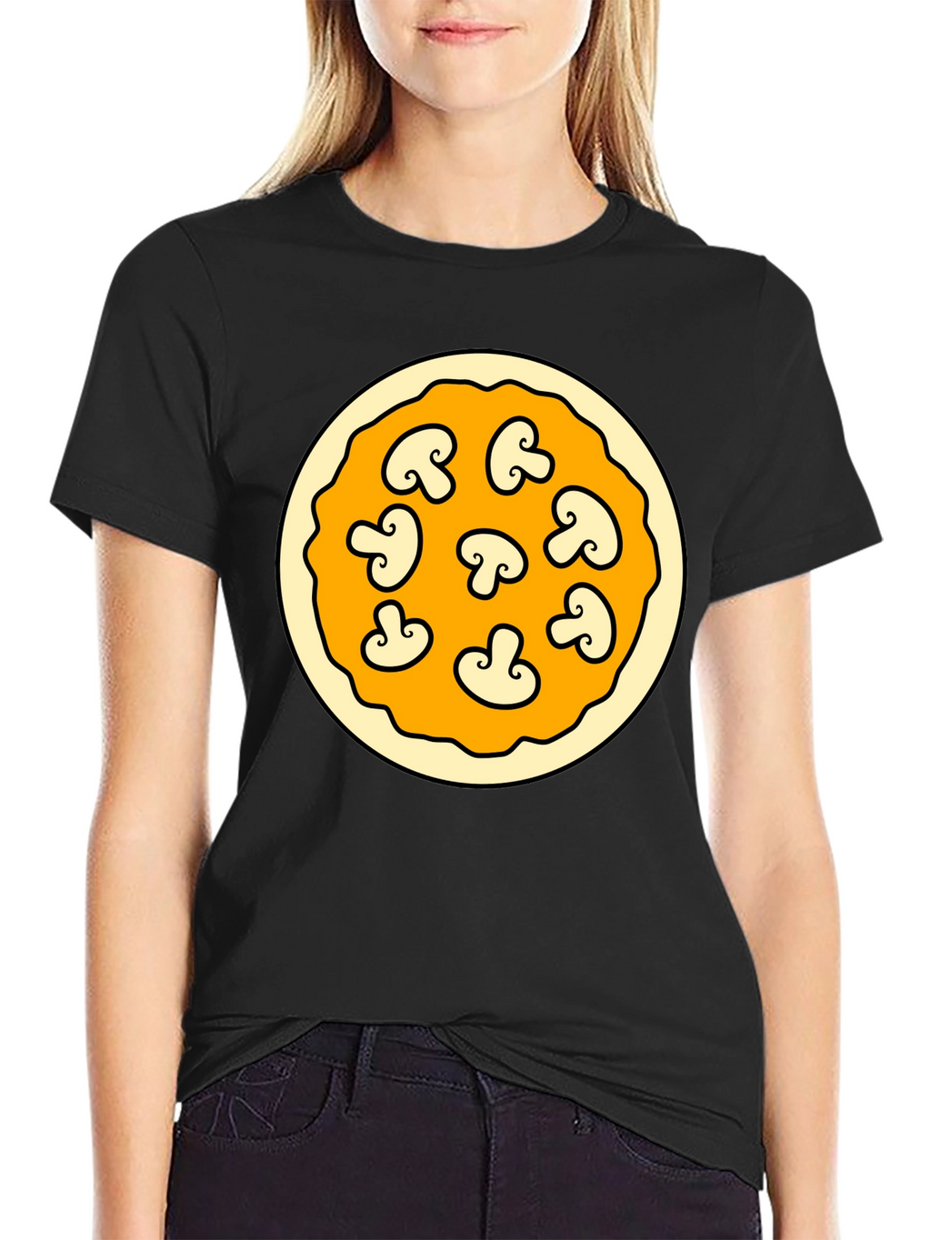 Mushroom Pizza Graphic T-Shirt - Fun Foodie Fashion