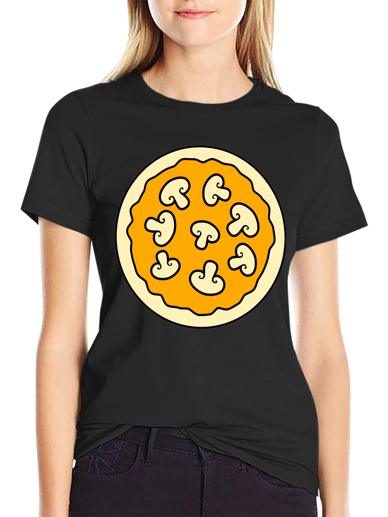 Mushroom Pizza Graphic T-Shirt - Fun Foodie Fashion