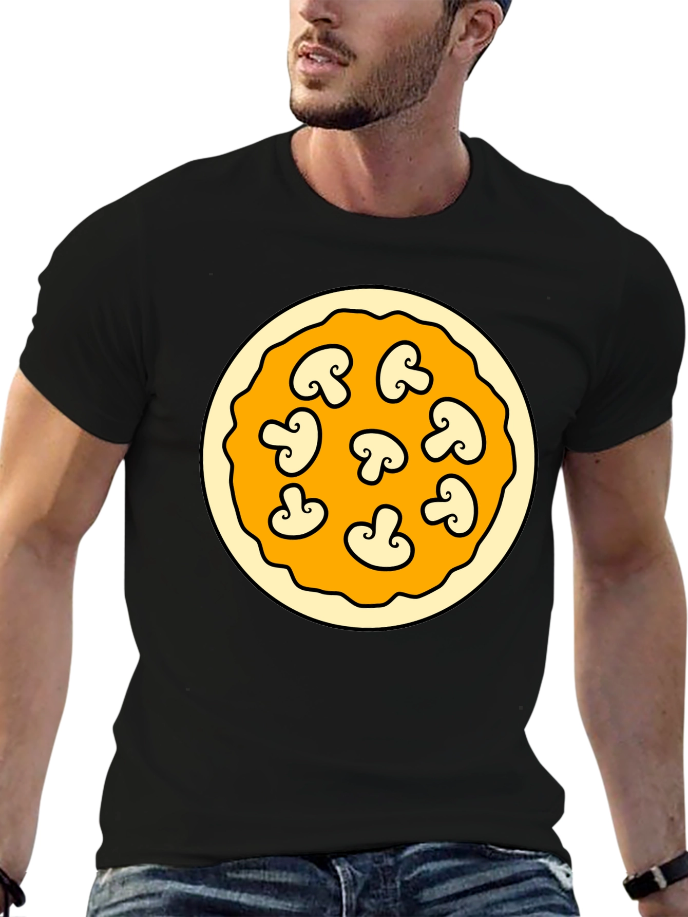 Mushroom Pizza Graphic T-Shirt - Fun Foodie Fashion