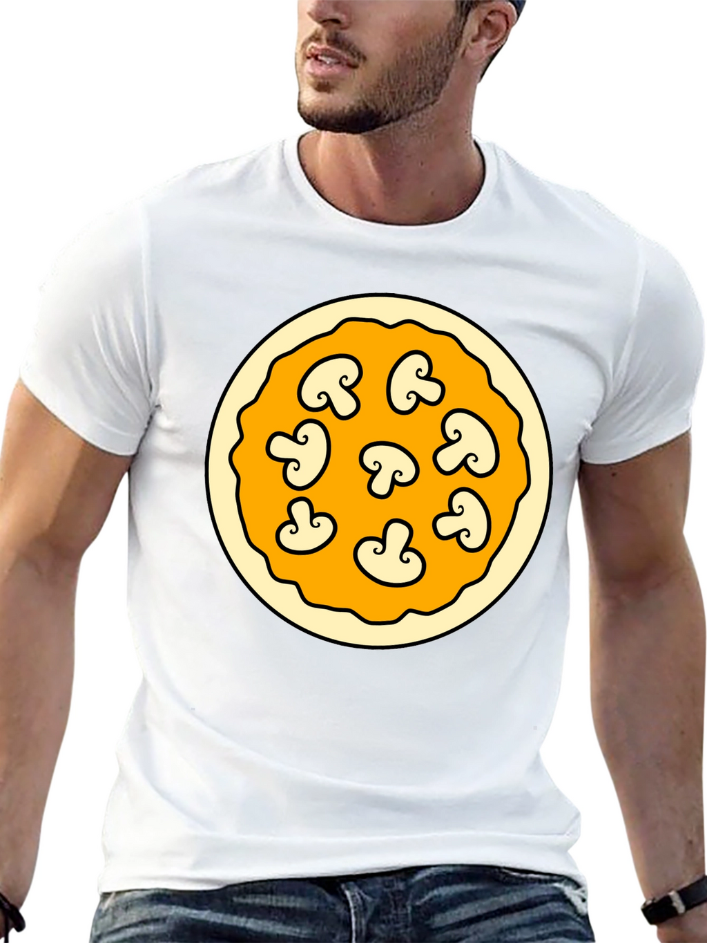 Mushroom Pizza Graphic T-Shirt - Fun Foodie Fashion