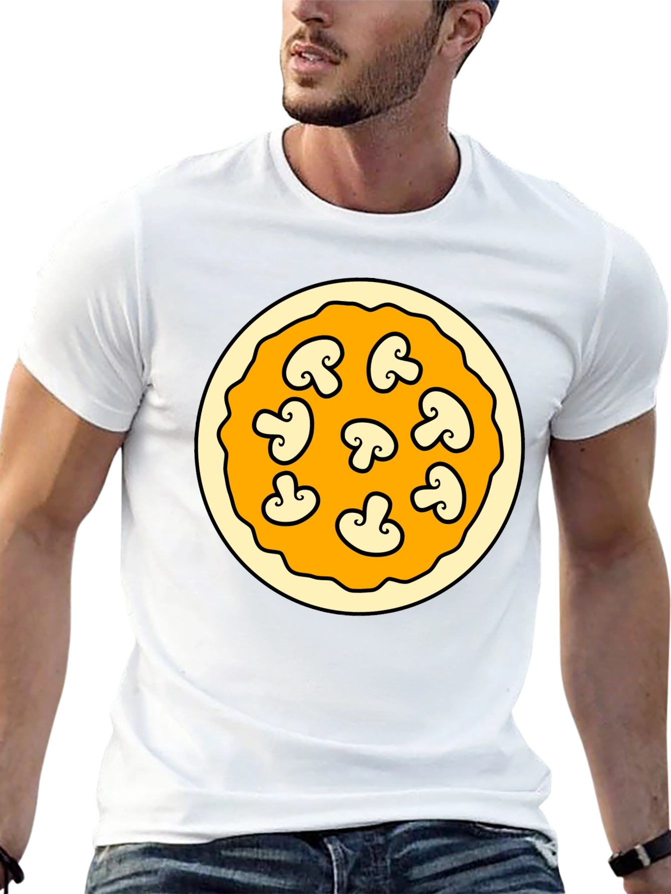 Mushroom Pizza Graphic T-Shirt - Fun Foodie Fashion