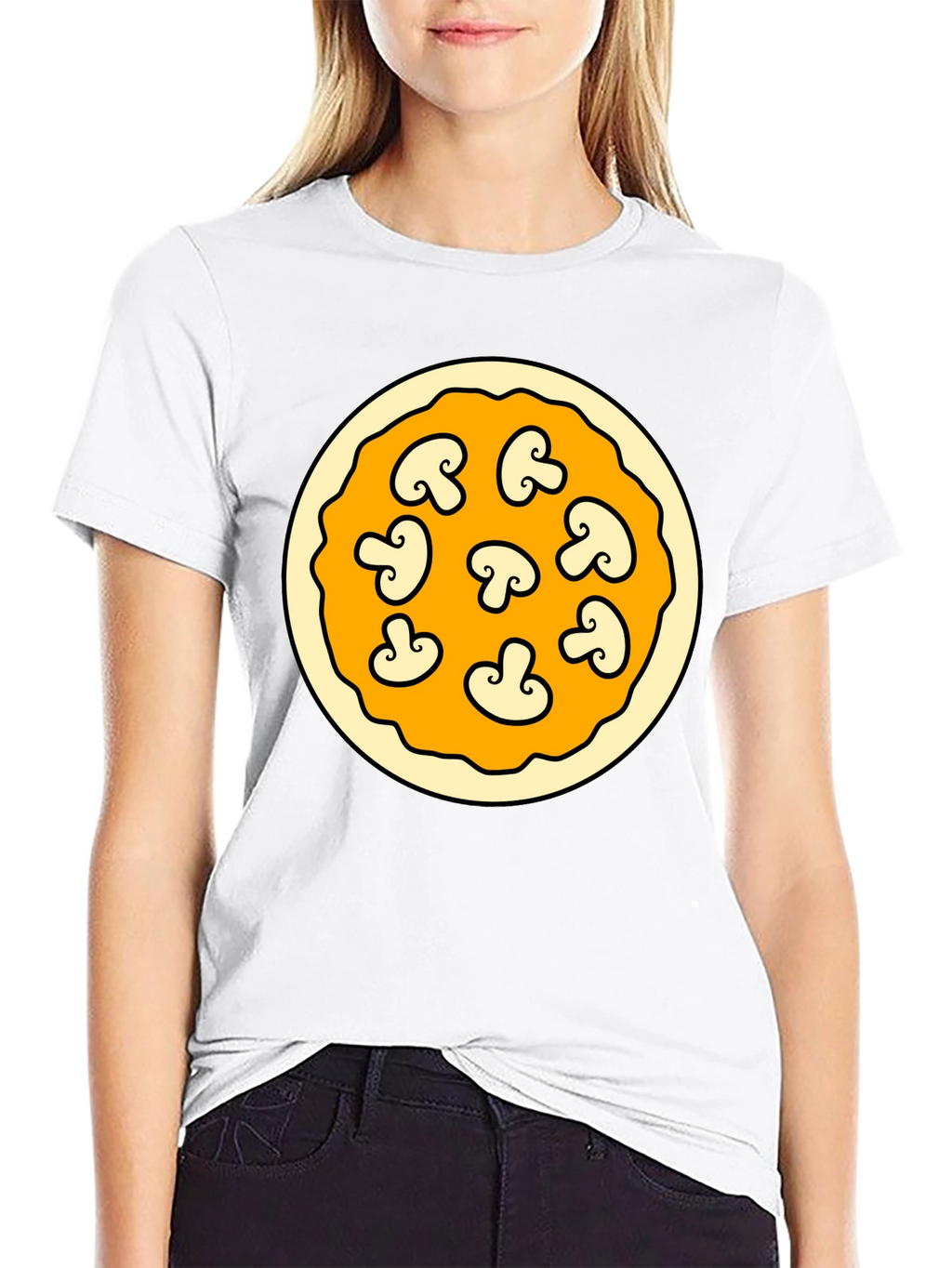 Mushroom Pizza Graphic T-Shirt - Fun Foodie Fashion