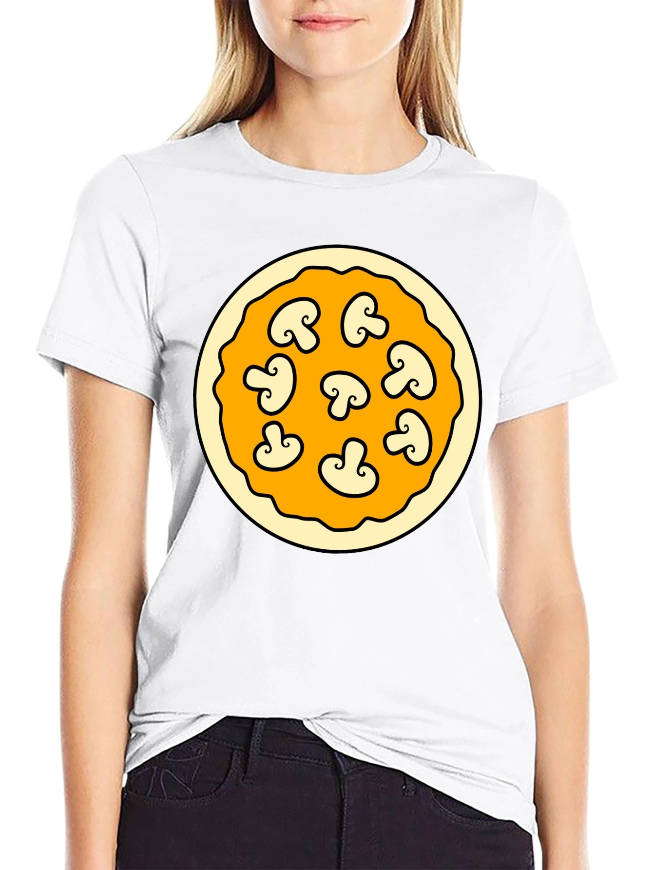 Mushroom Pizza Graphic T-Shirt - Fun Foodie Fashion