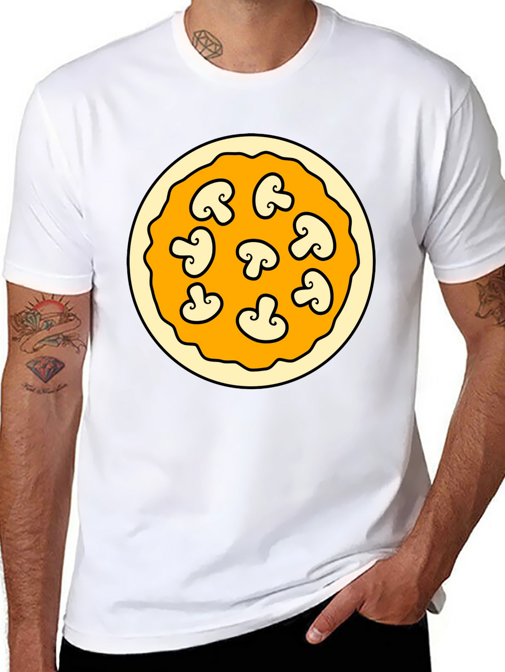 Mushroom Pizza Graphic T-Shirt - Fun Foodie Fashion