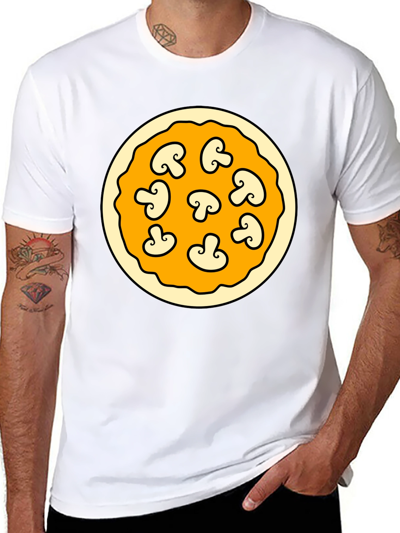 Mushroom Pizza Graphic T-Shirt - Fun Foodie Fashion