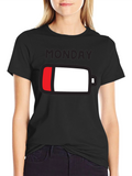 Monday Low Battery Graphic Tee - Black