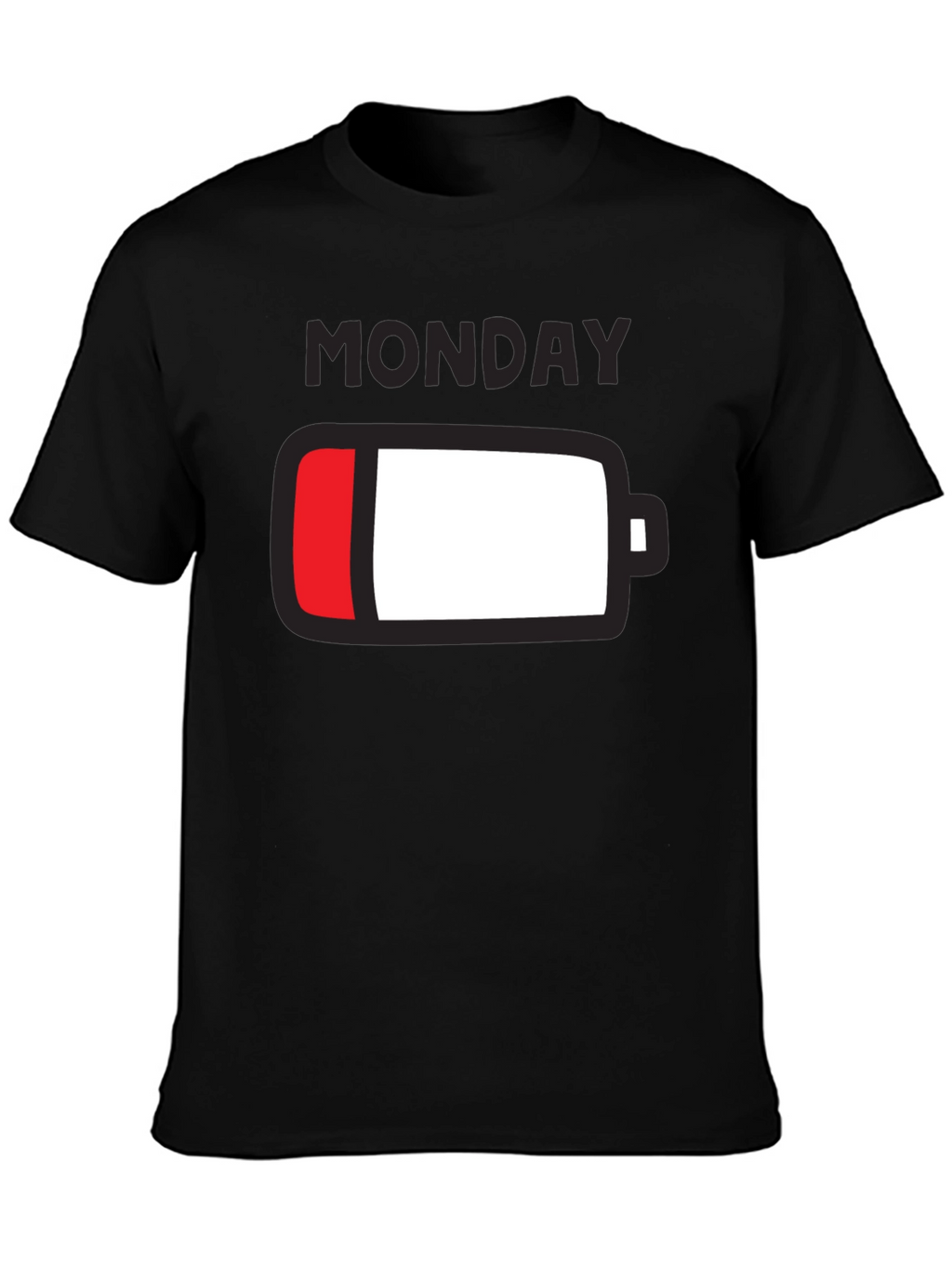 Monday Low Battery Graphic Tee - Black
