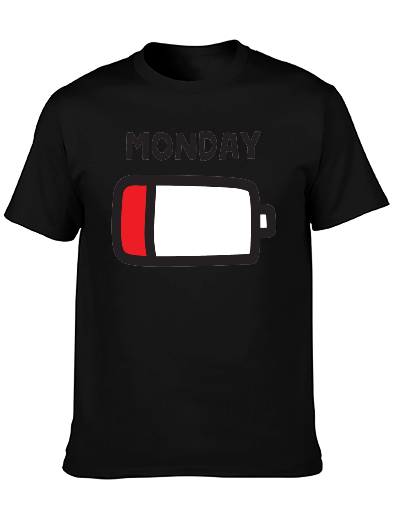 Monday Low Battery Graphic Tee - Black