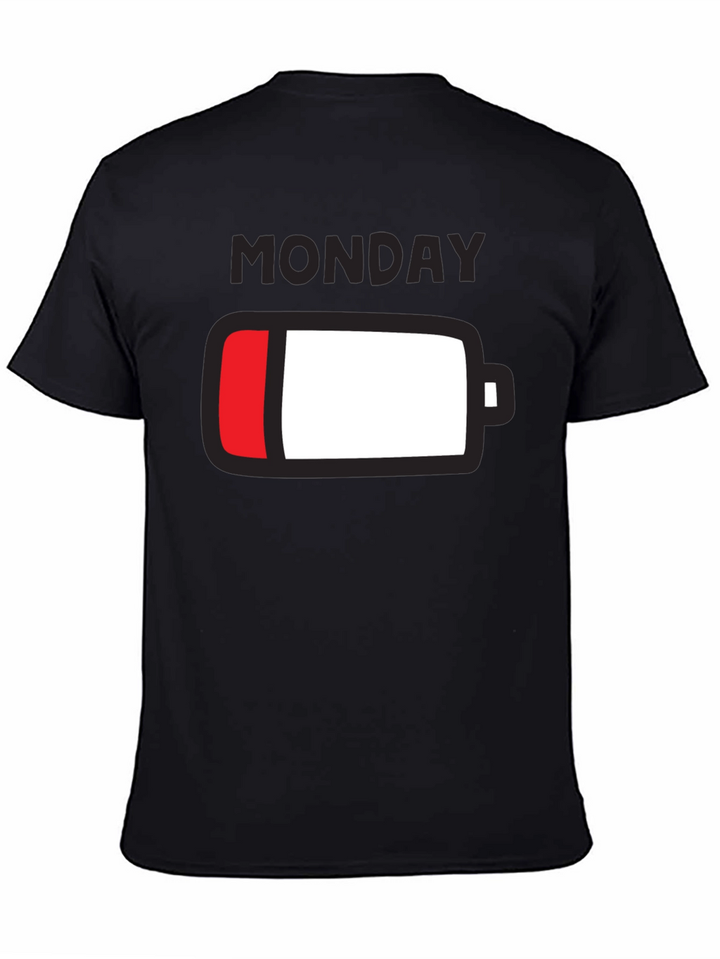 Monday Low Battery Graphic Tee - Black