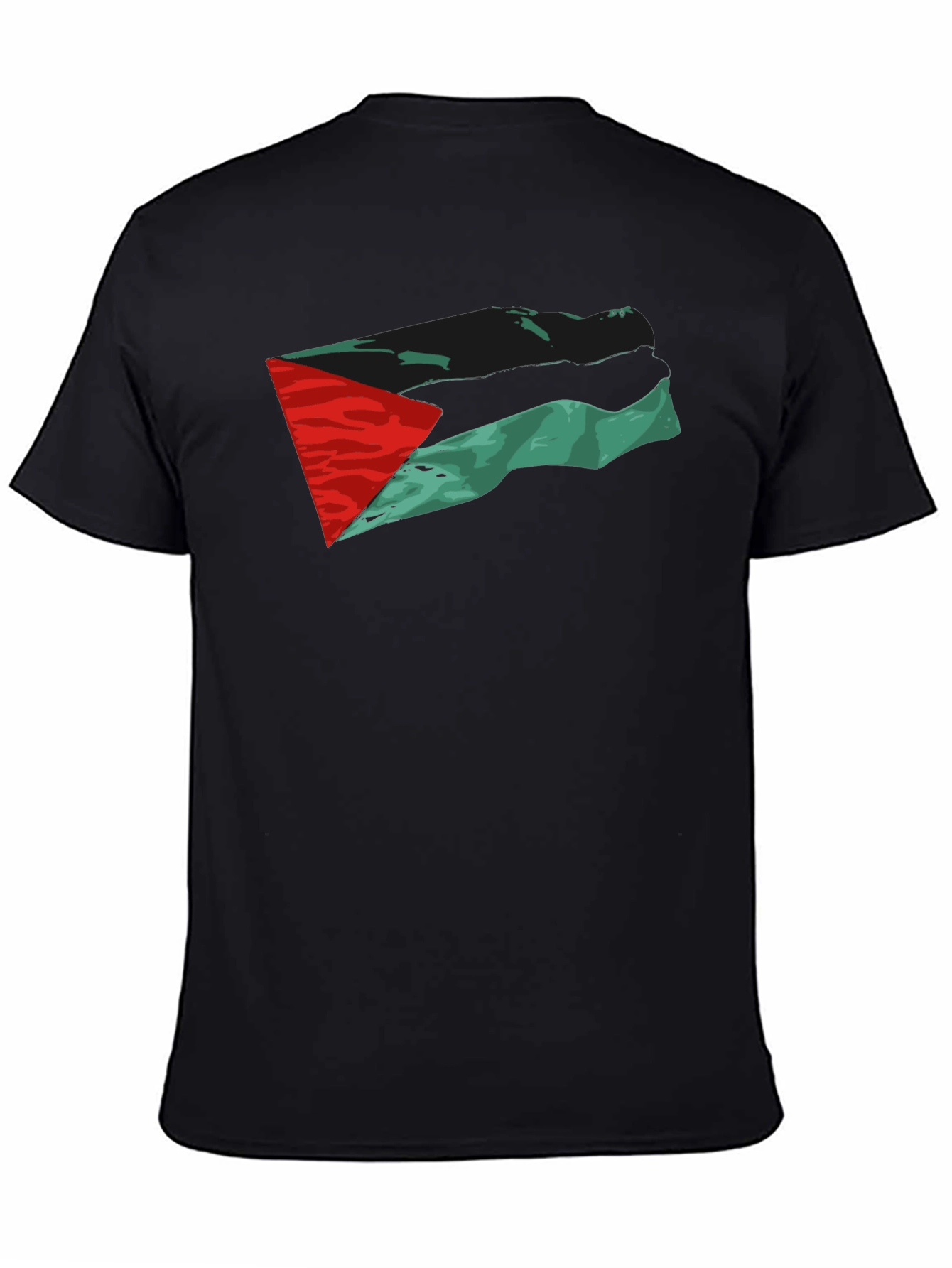 Palestine Flag T-Shirt - Black Cotton Tee