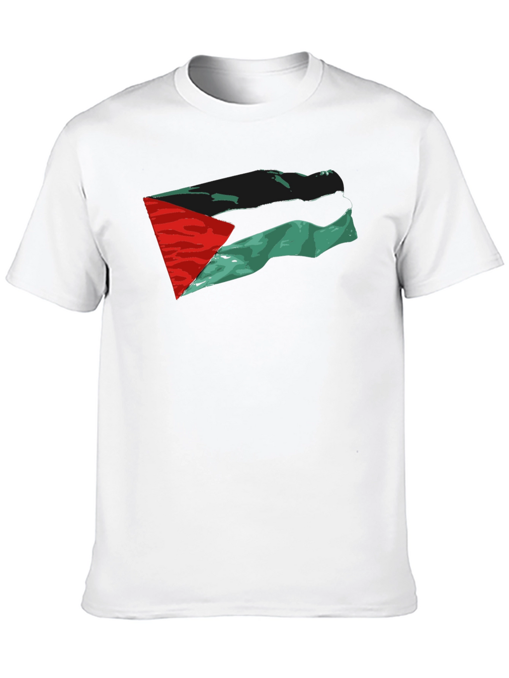 Palestine Flag T-Shirt - Black Cotton Tee