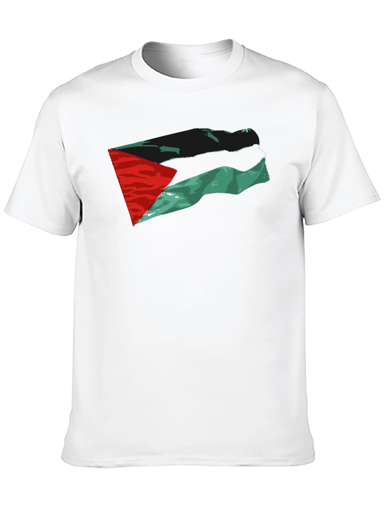 Palestine Flag T-Shirt - Black Cotton Tee