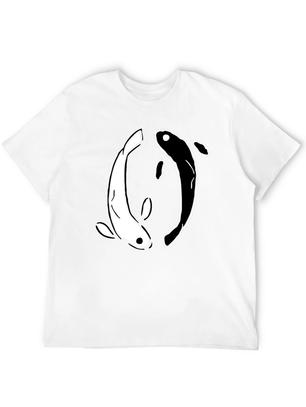 Yin Yang Koi Fish Graphic T-Shirt - Black