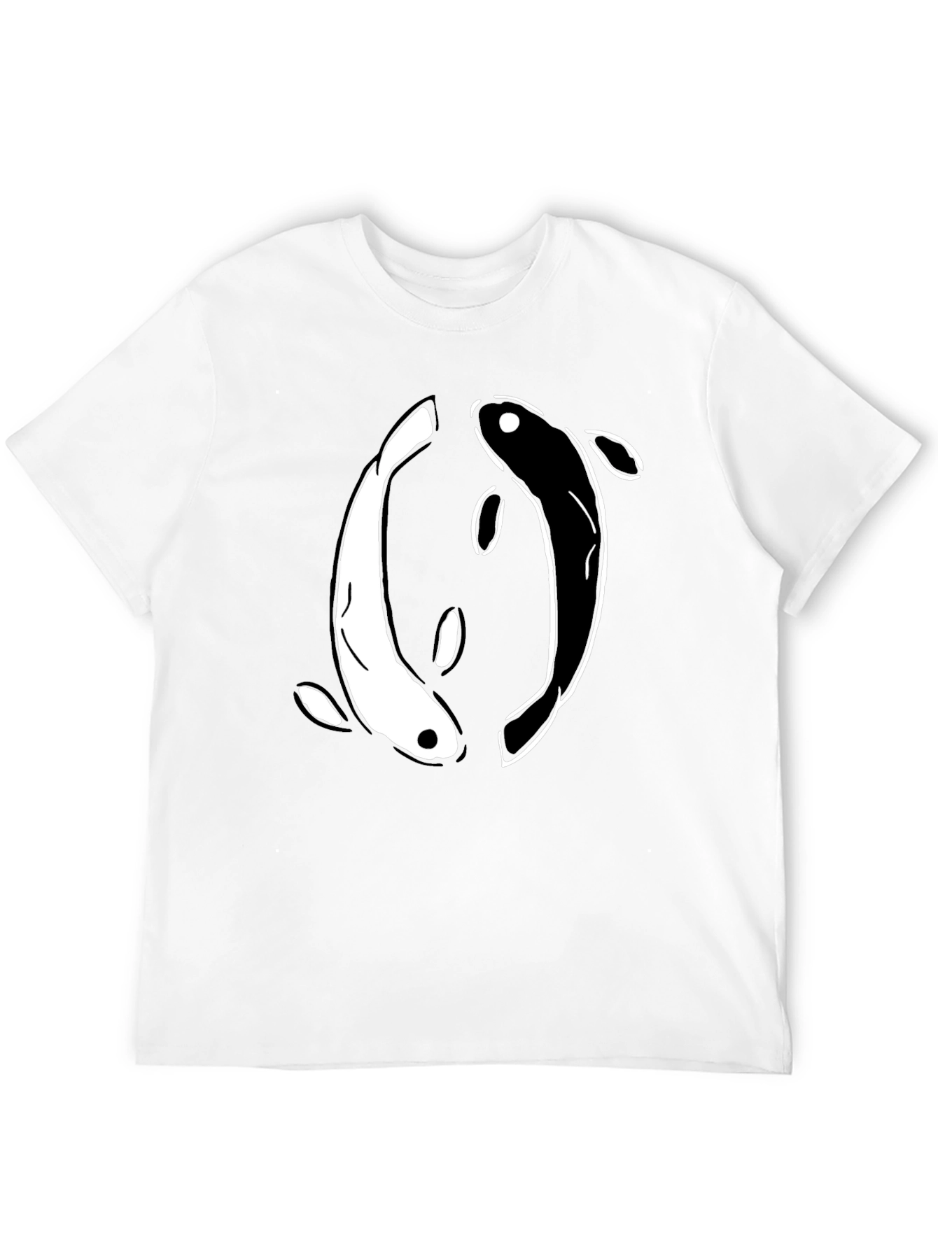 Yin Yang Koi Fish Graphic T-Shirt - Black