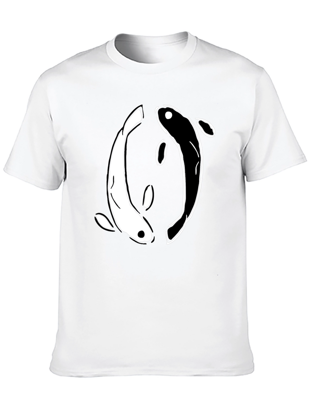 Yin Yang Koi Fish Graphic T-Shirt - Black