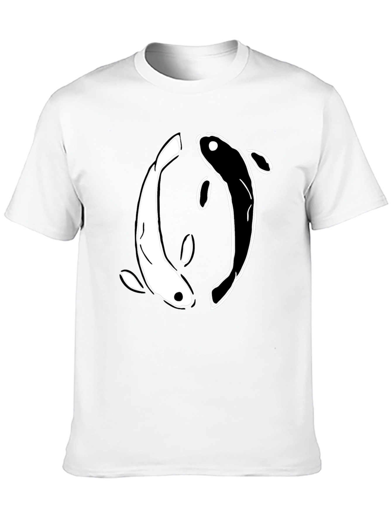 Yin Yang Koi Fish Graphic T-Shirt - Black