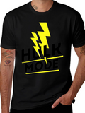 Hulk Mode Black T-Shirt - Lightning Graphic Tee