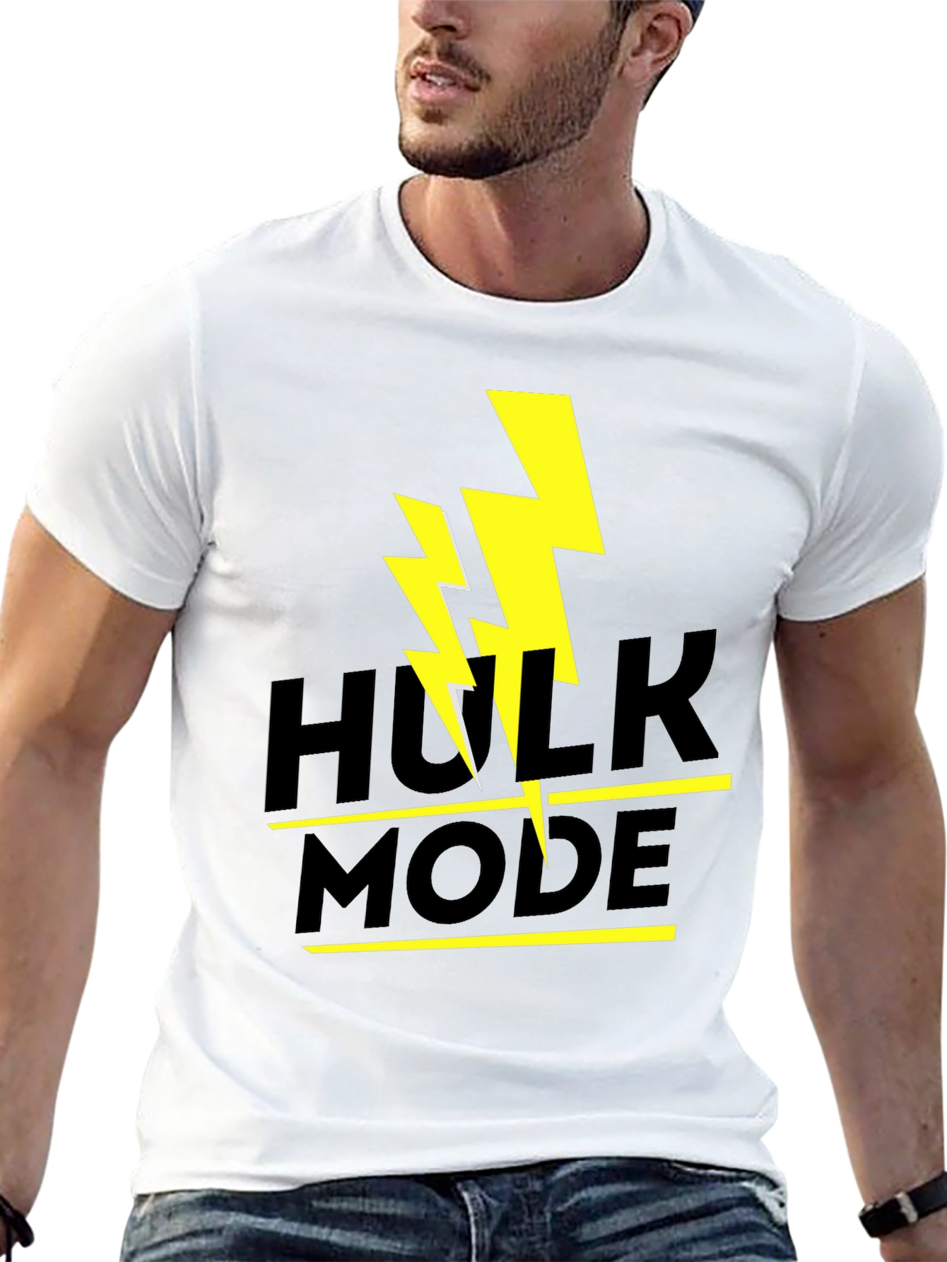 Hulk Mode Black T-Shirt - Lightning Graphic Tee