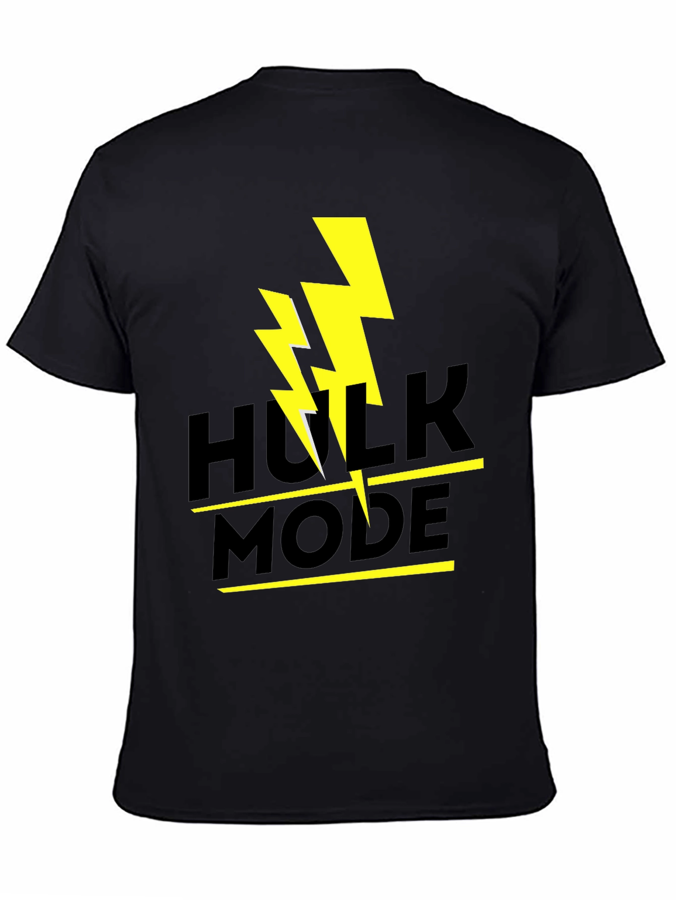 Hulk Mode Black T-Shirt - Lightning Graphic Tee