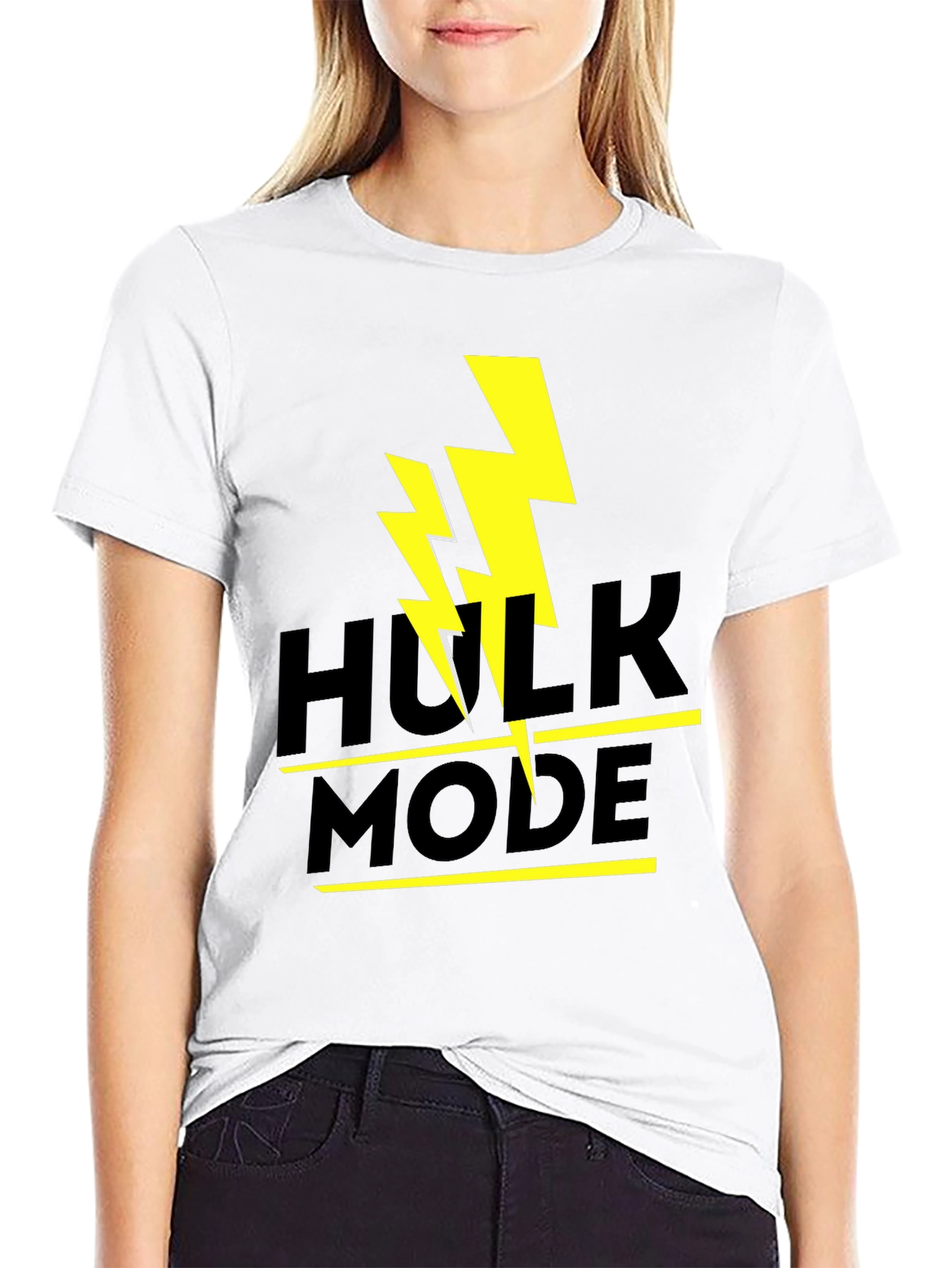 Hulk Mode Black T-Shirt - Lightning Graphic Tee