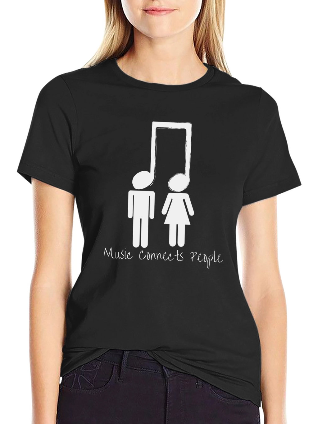 Music Connects People Unisex Black T-Shirt