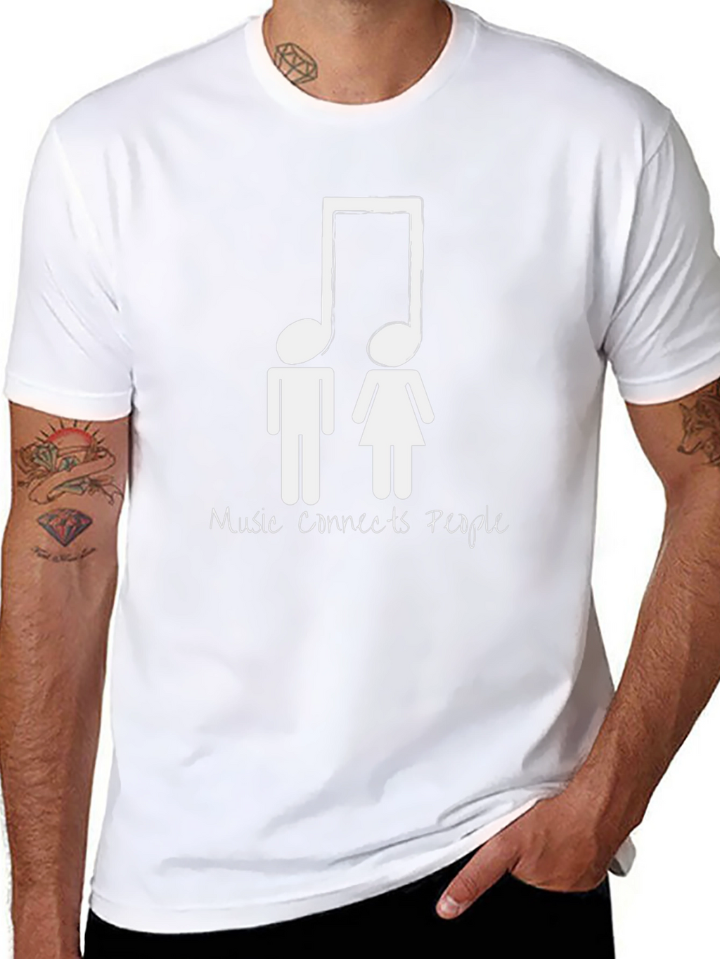 Music Connects People Unisex Black T-Shirt