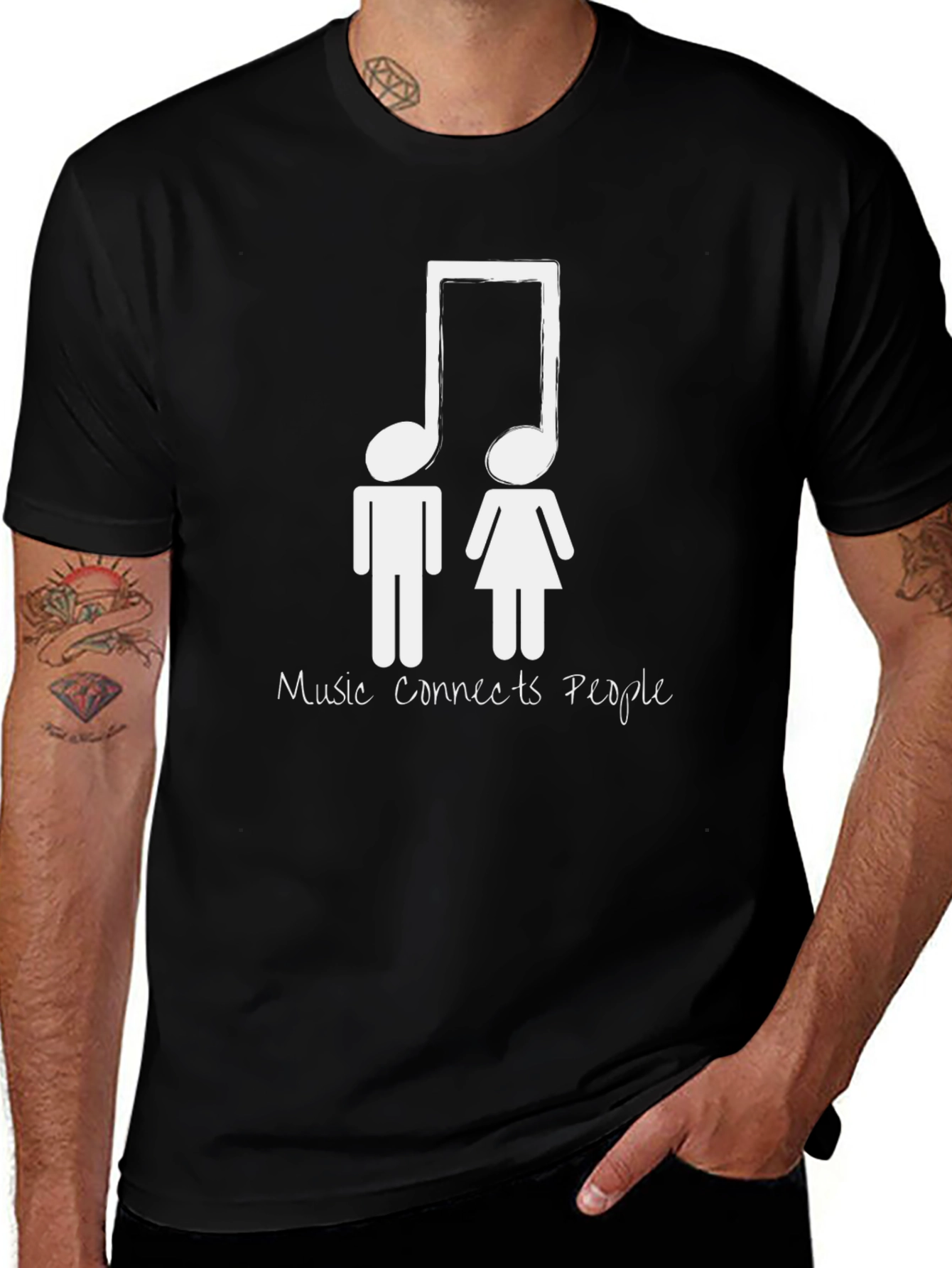 Music Connects People Unisex Black T-Shirt