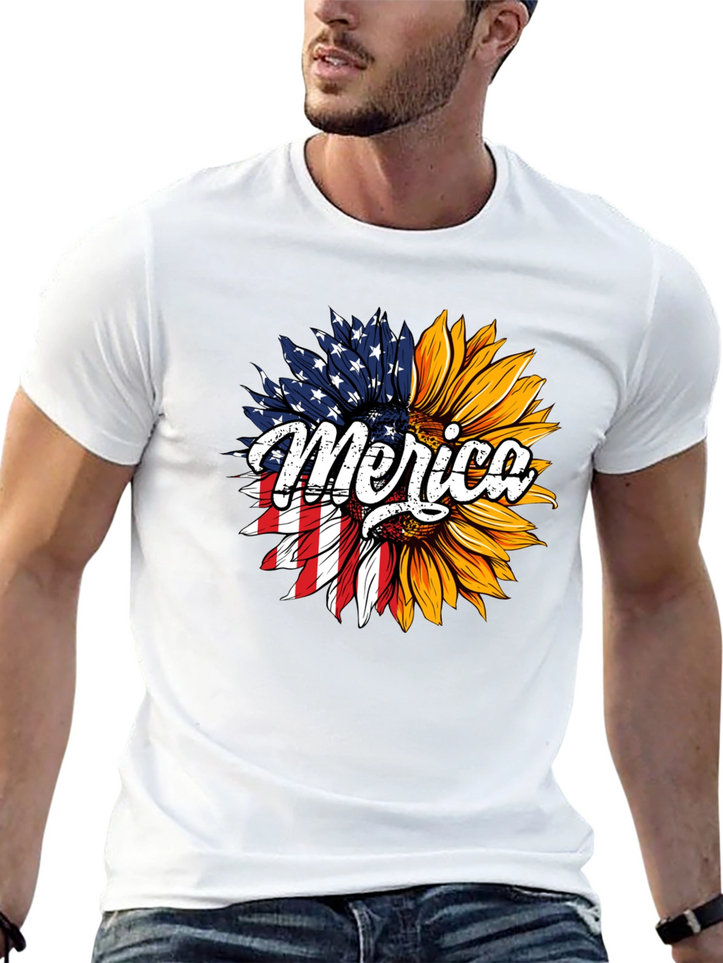 Patriotic Sunflower T-Shirt - Merica Design