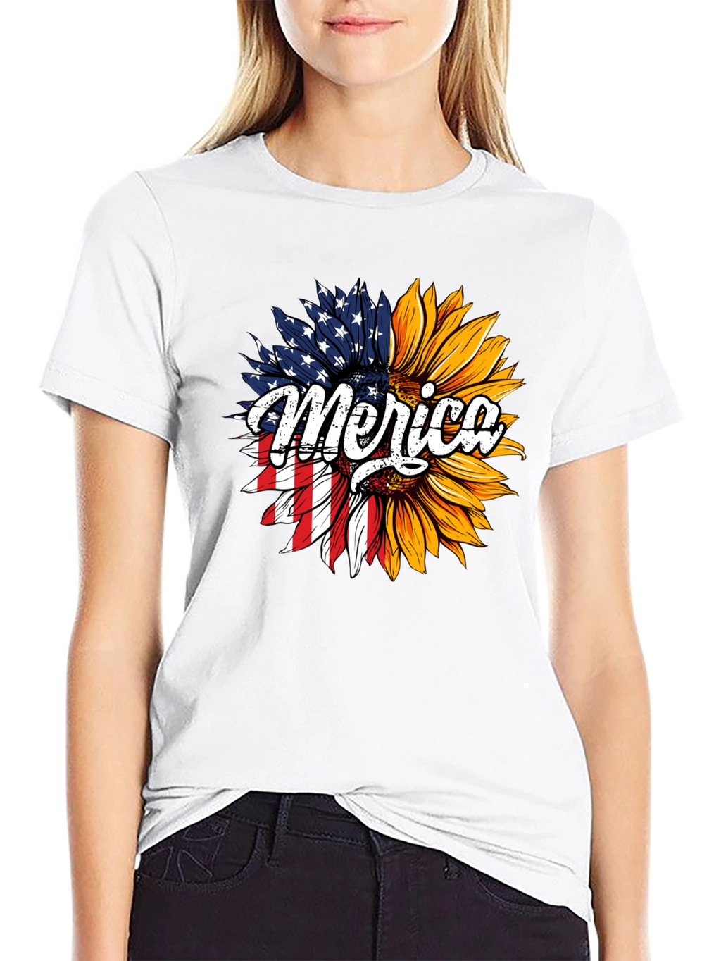 Patriotic Sunflower T-Shirt - Merica Design