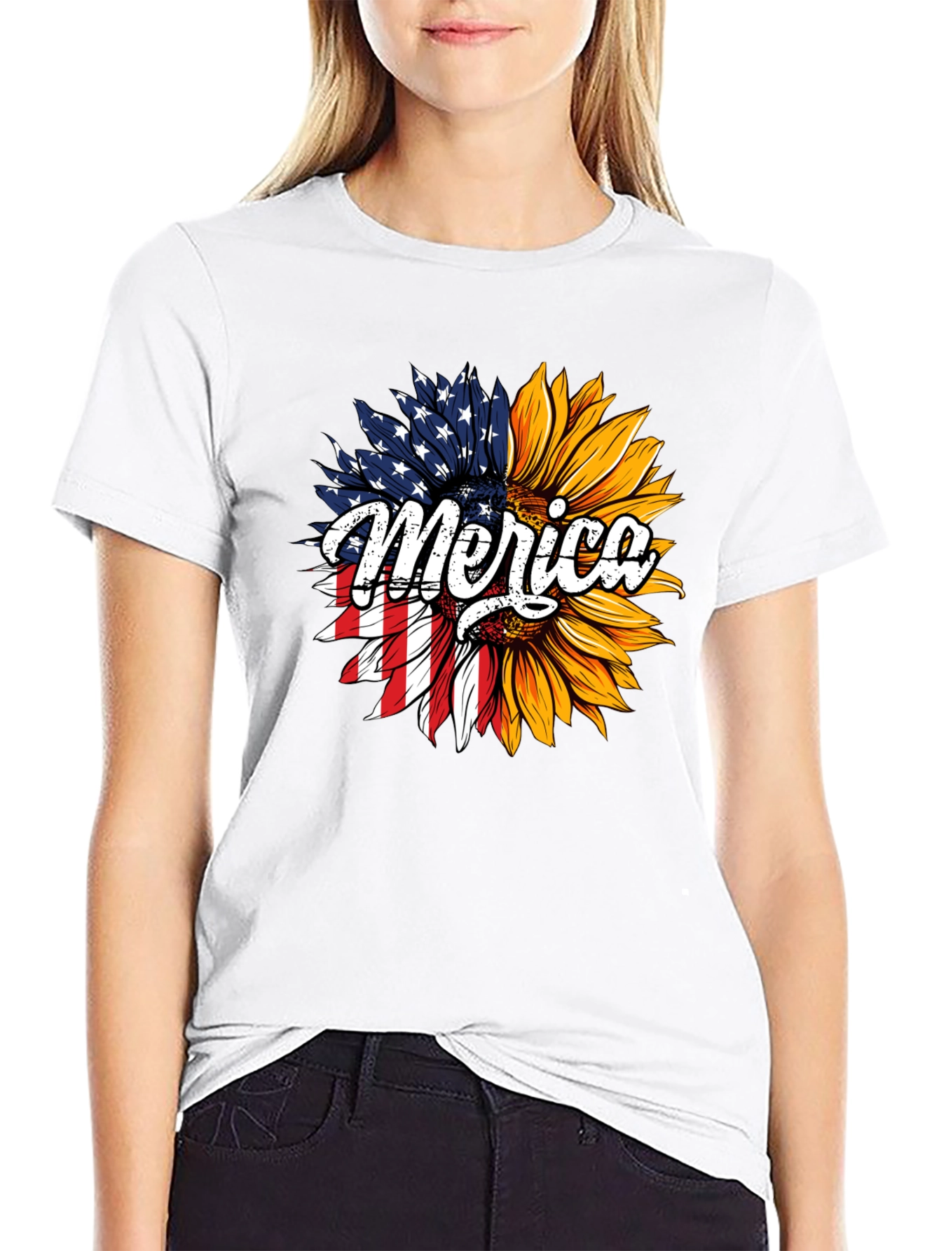 Patriotic Sunflower T-Shirt - Merica Design