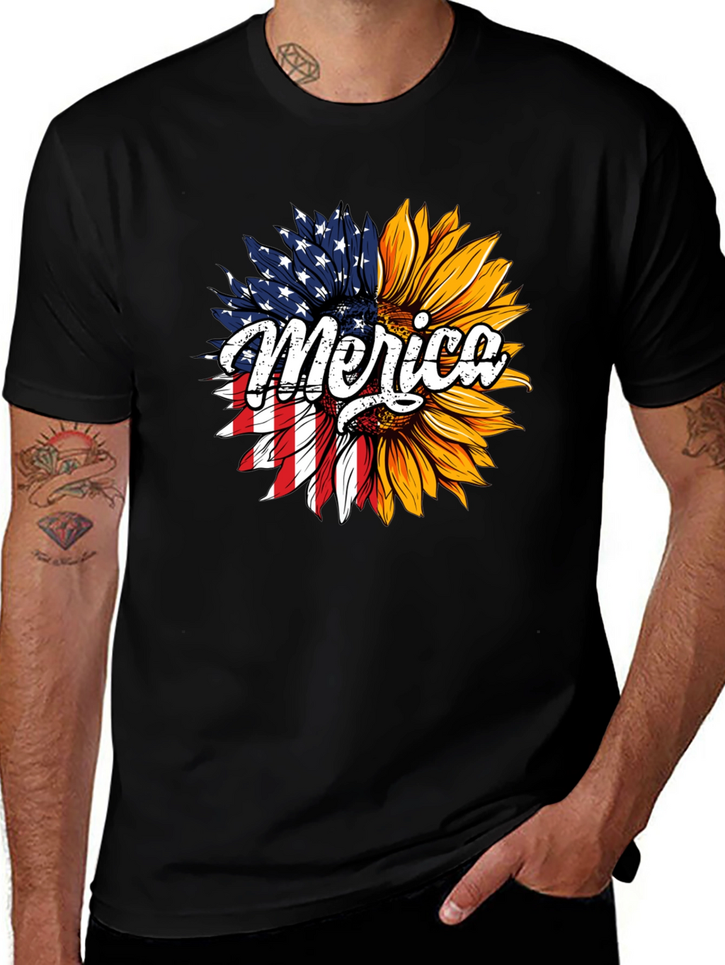 Patriotic Sunflower T-Shirt - Merica Design