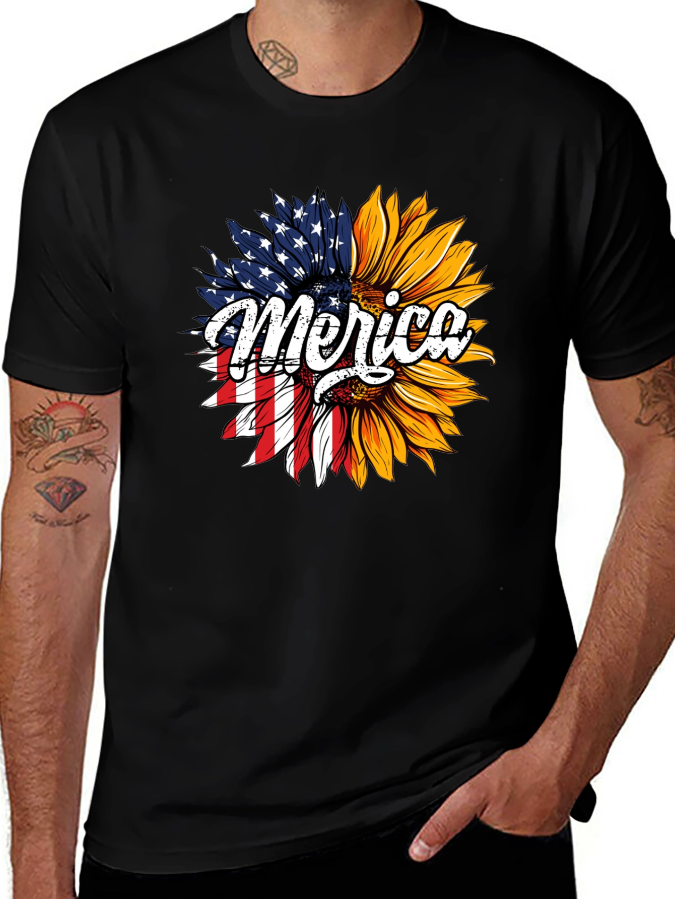 Patriotic Sunflower T-Shirt - Merica Design