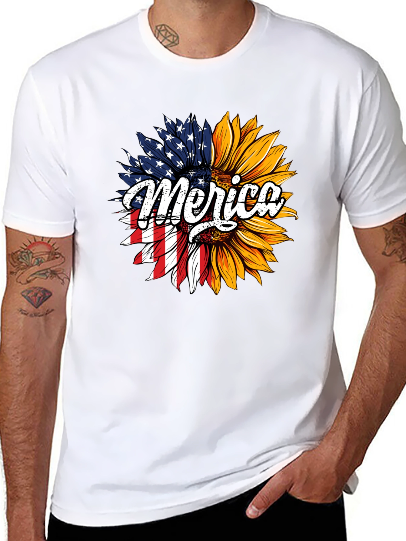 Patriotic Sunflower T-Shirt - Merica Design