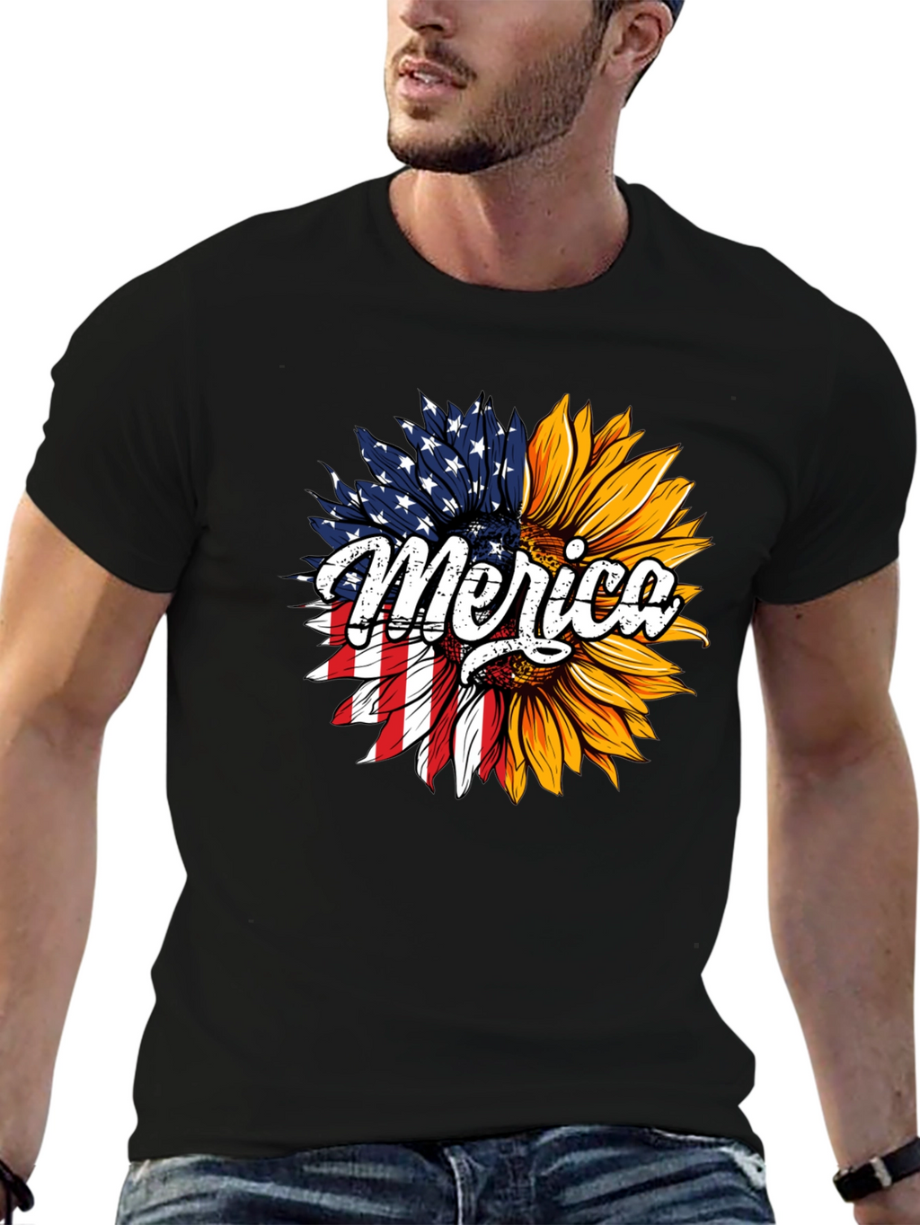 Patriotic Sunflower T-Shirt - Merica Design