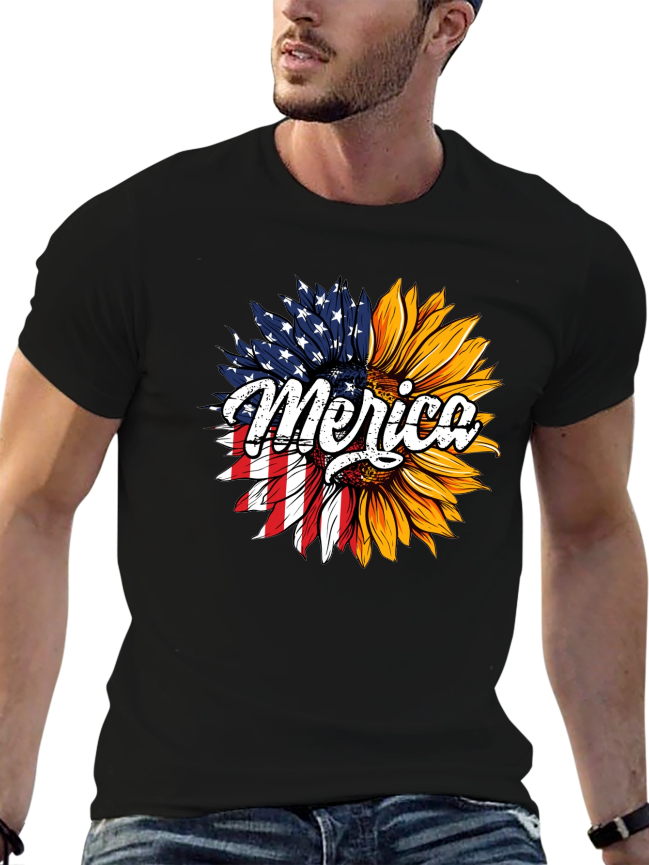 Patriotic Sunflower T-Shirt - Merica Design