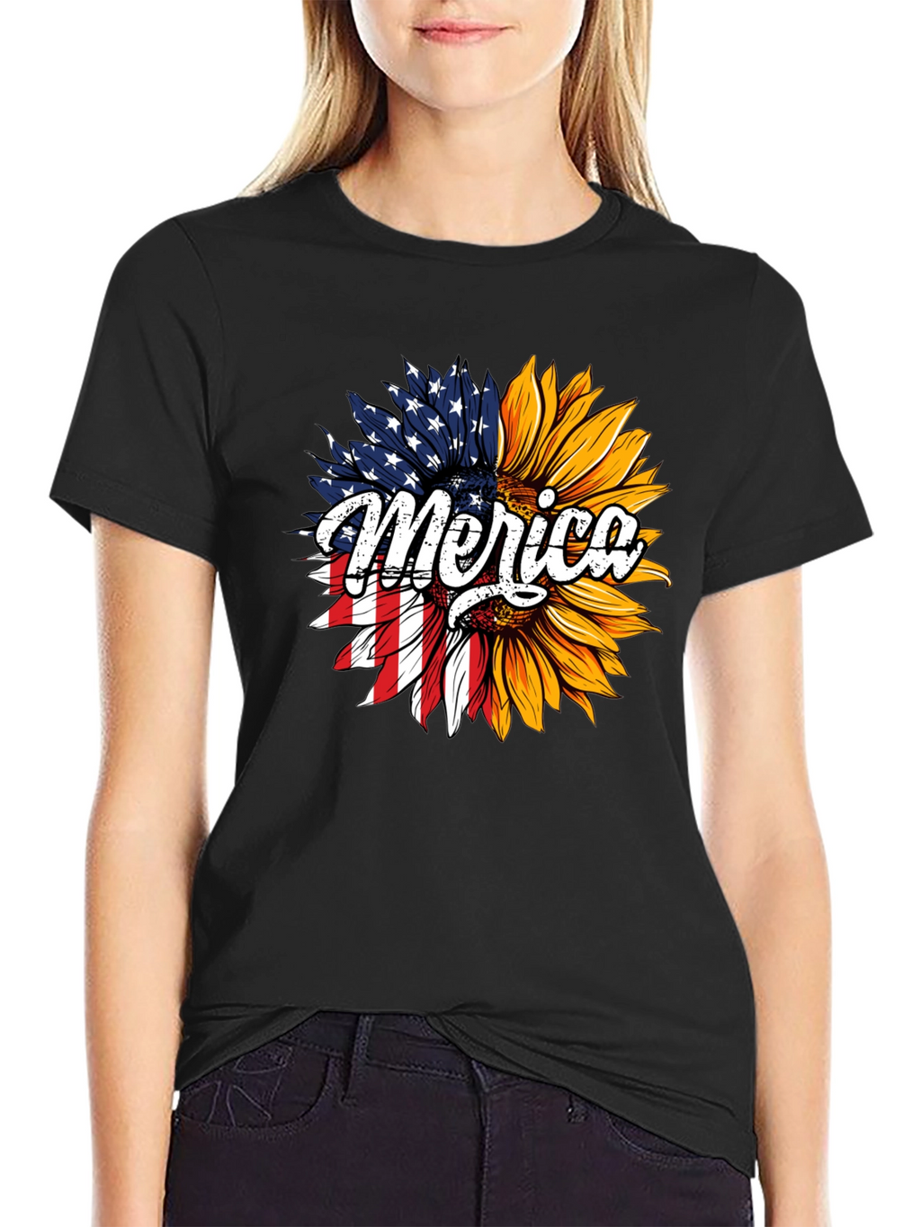 Patriotic Sunflower T-Shirt - Merica Design