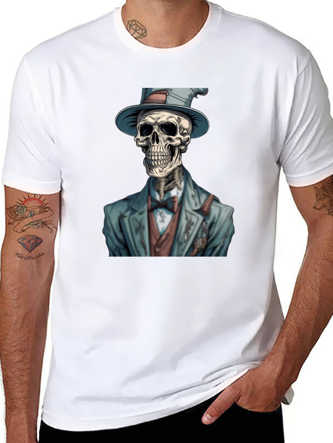 Dapper Skeleton T-Shirt - Unique Graphic Tee