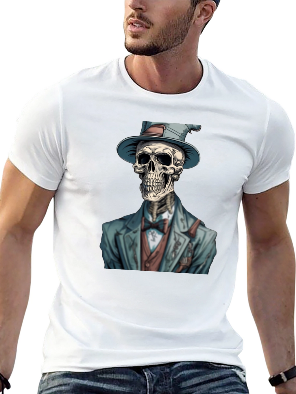 Dapper Skeleton T-Shirt - Unique Graphic Tee