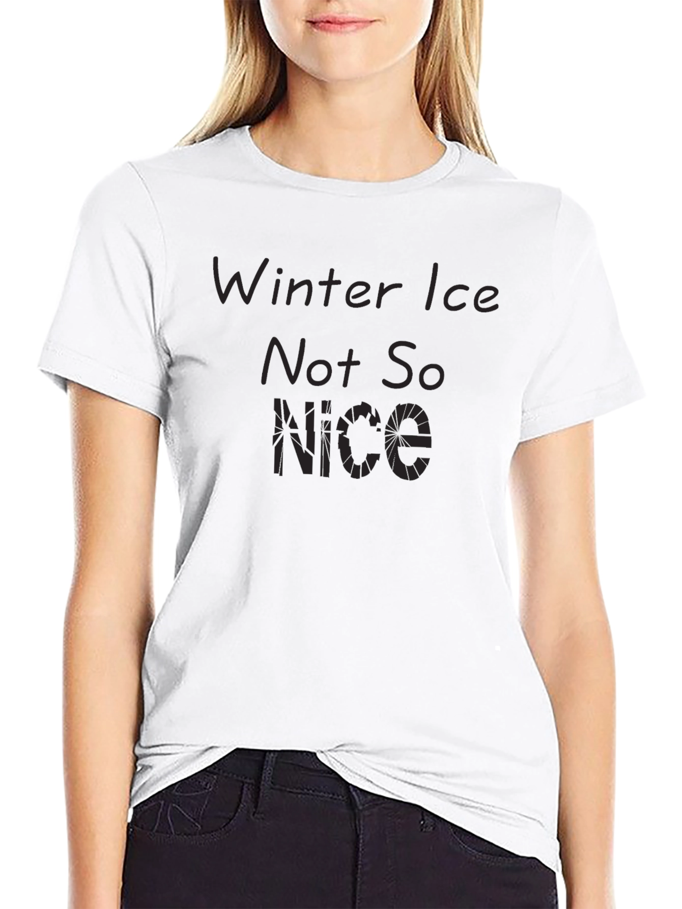 Winter Ice Not So Nice Black T-Shirt