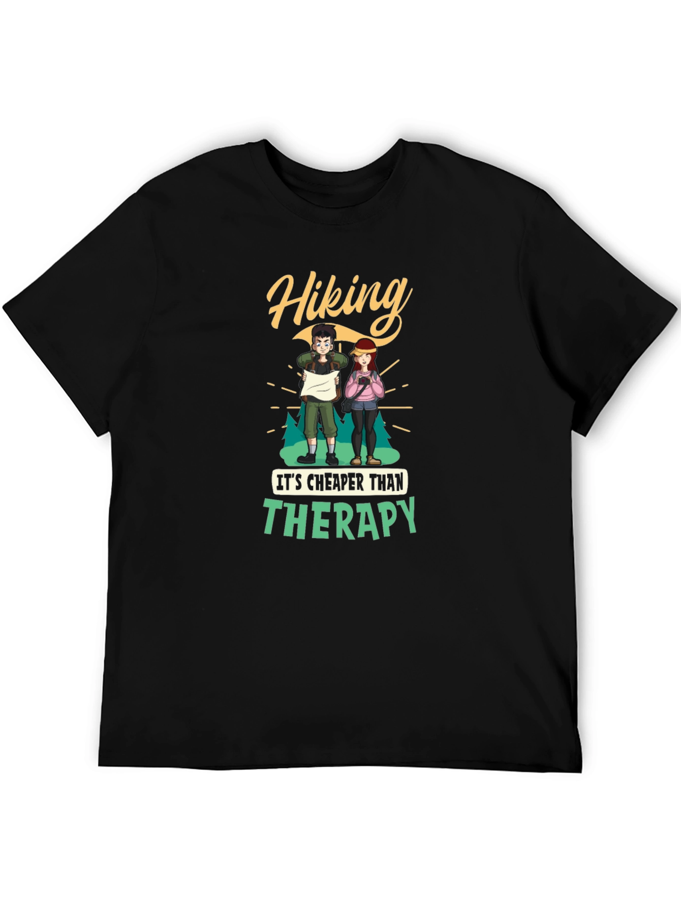 Hiking Cheaper Than Therapy Graphic Tee