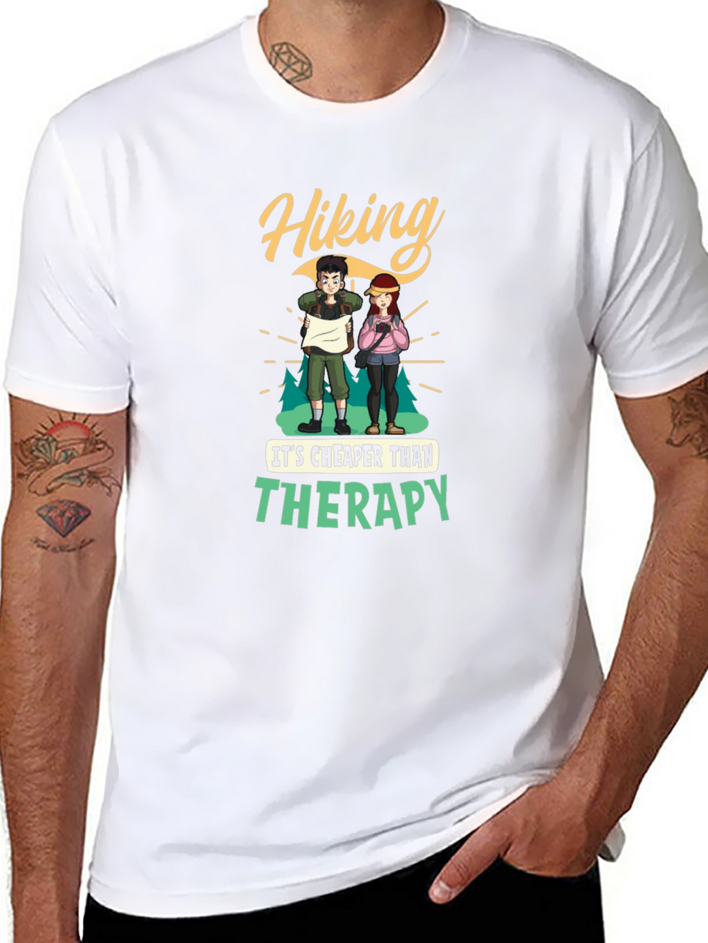 Hiking Cheaper Than Therapy Graphic Tee